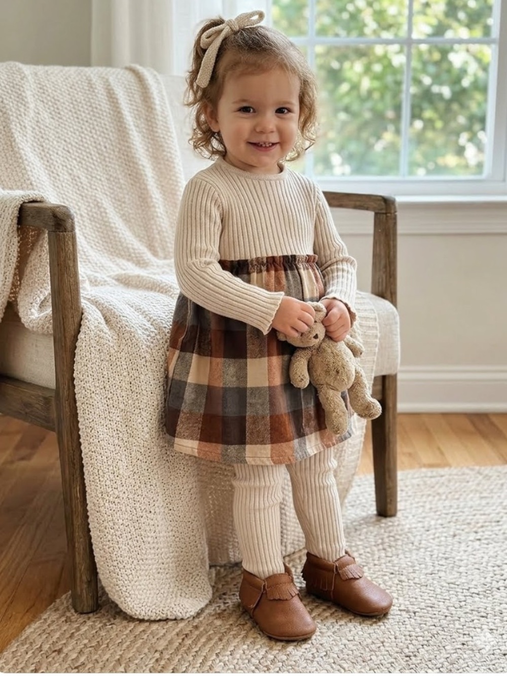 Petit Indi Spain Knit Dress And Matching Ribbed Pants Size 24 Months EUC - Picture 1 of 6